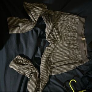 Striped Brown Off-Shoulder Top